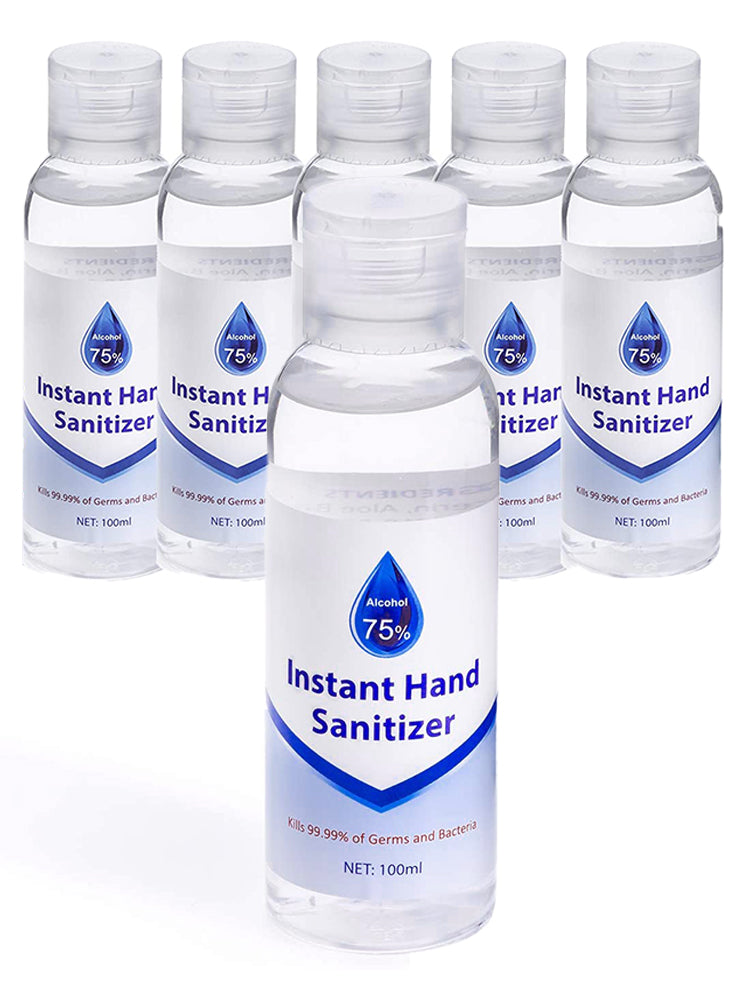 Instant Hand Sanitizer Bottles 6 Pack x 100ml  (Kills 99.9% of Germs) - Kook Central