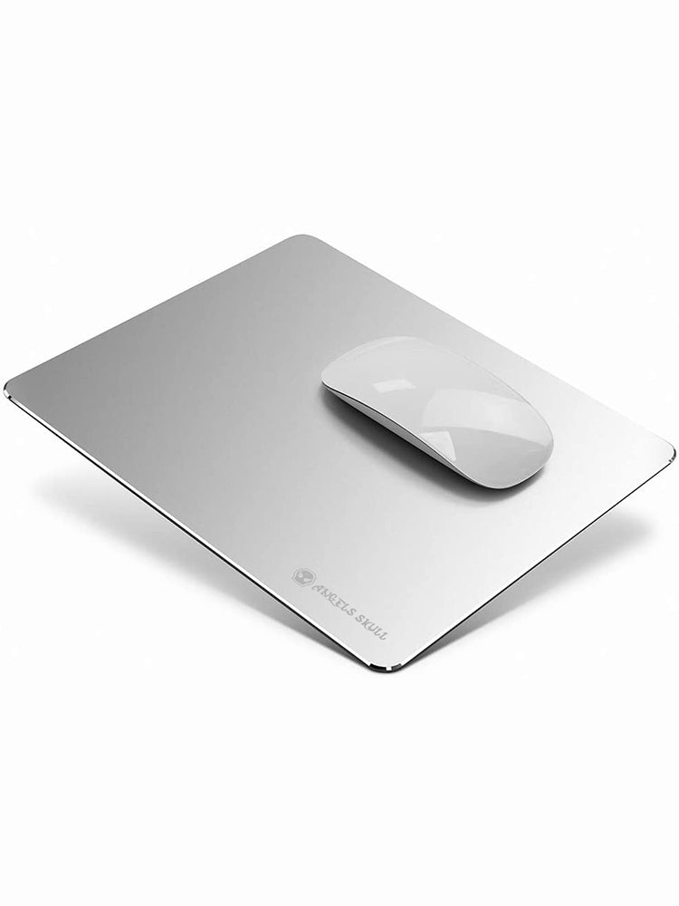 Metal Aluminium Mouse Pad (Double Sided), Waterproof Fast & Accurate Control Mousepad for Laptop, PC,9.06"x7.08", Silver - Kook Central