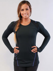 Saga Long Sleeved Top in Raven Black and Liberty XS - Kook Central