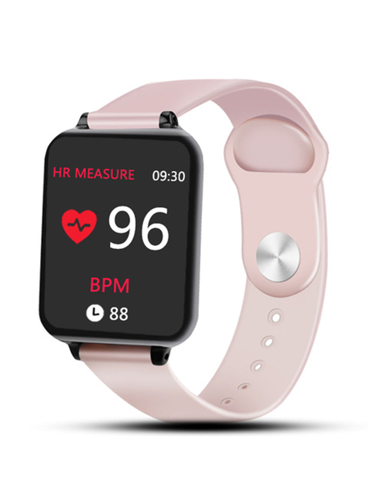 B57 Sport Smart Watch 1.3′ Colour Screen Brightness Control Heart Rate Blood Pressure oximeter Step Motion Call Reminder Waterproof Bluetooth Watch PINK - Kook Central