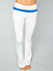 Gemini Yoga Pant in Optic White and Tranquil Blue L - Kook Central