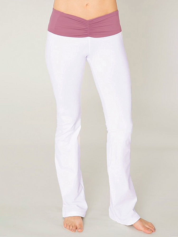 Pisces Yoga Pants in Rosewood and Optic White L - Kook Central