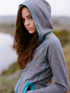 Vesta Jacket in Heather Charcoal and Ocean Blue XL - Kook Central